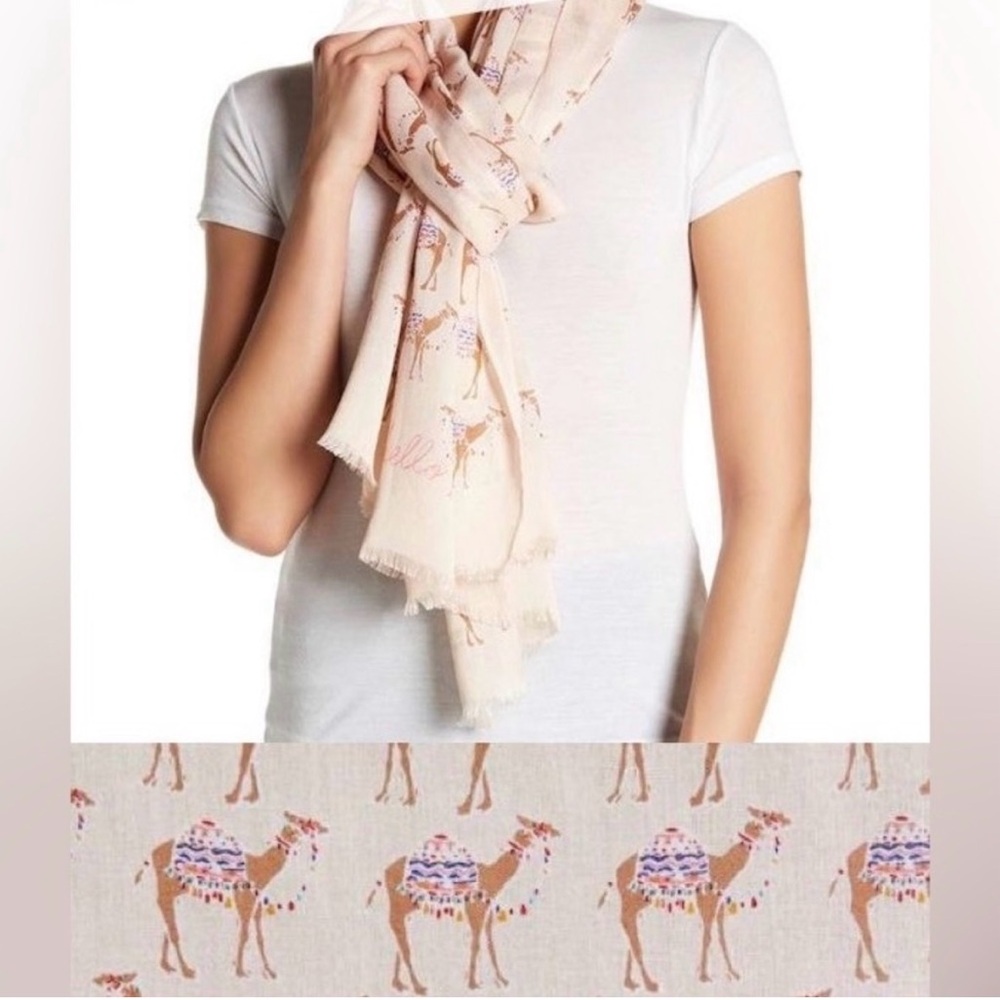Camel Print Scarf in Cream by Kate Spade